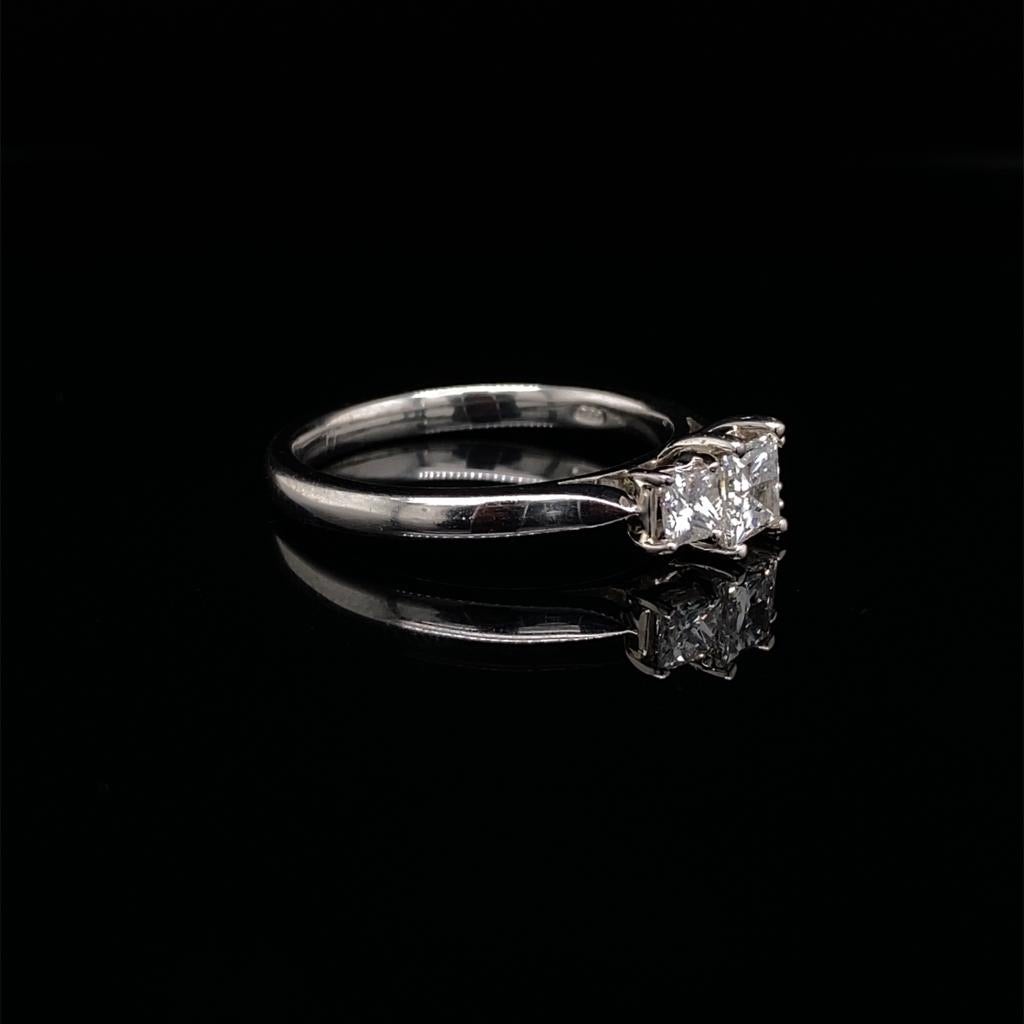 0.77ct Princess Cut Diamond Three Stone Ring