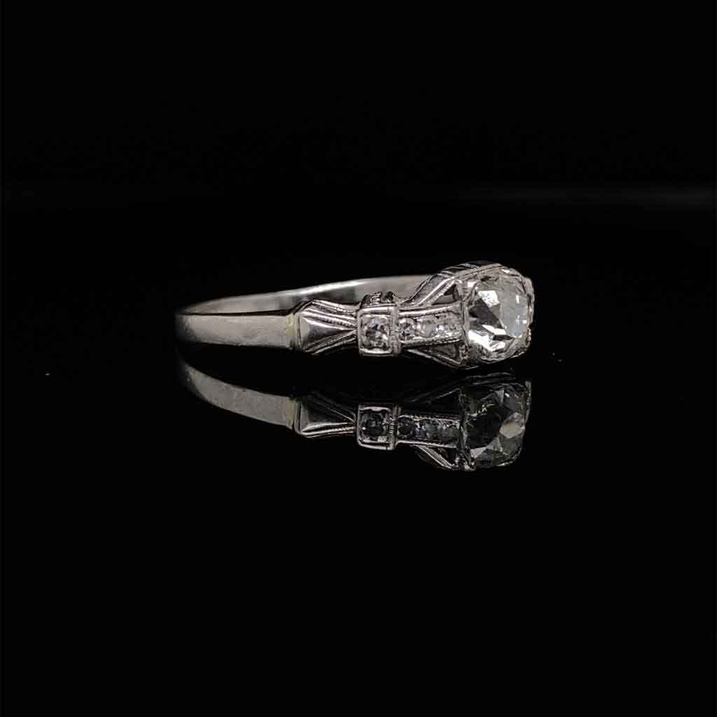 0.66ct GIA Certified Old Cut Diamond Fancy Dress Ring