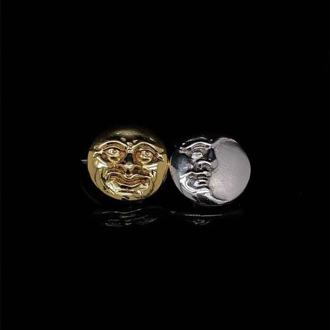 18ct White and Yellow Gold Sun and Moon Cufflinks
