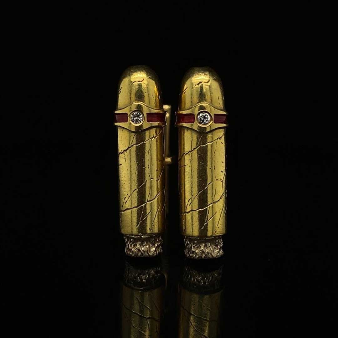 18ct Yellow Gold Cigar Cufflinks