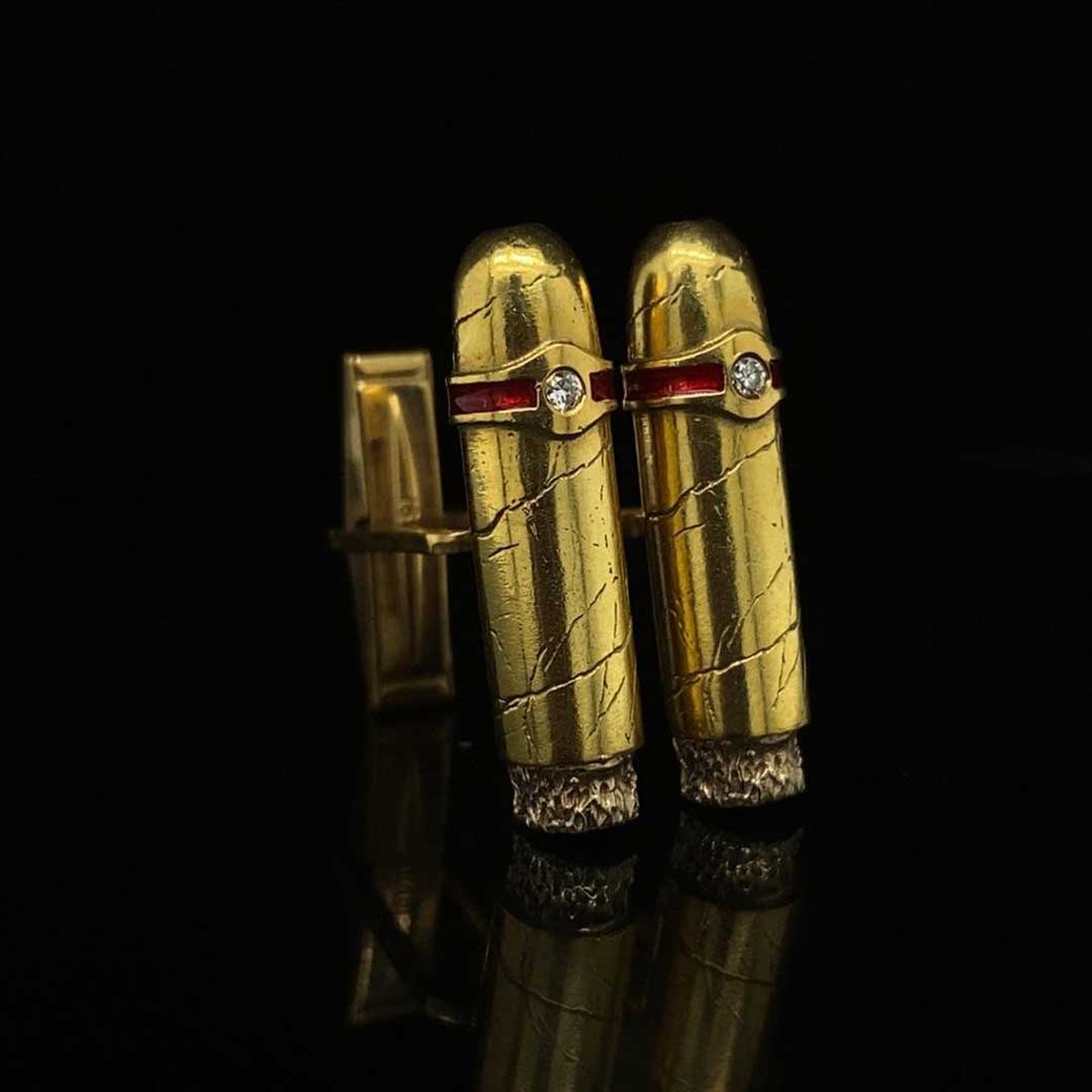 18ct Yellow Gold Cigar Cufflinks