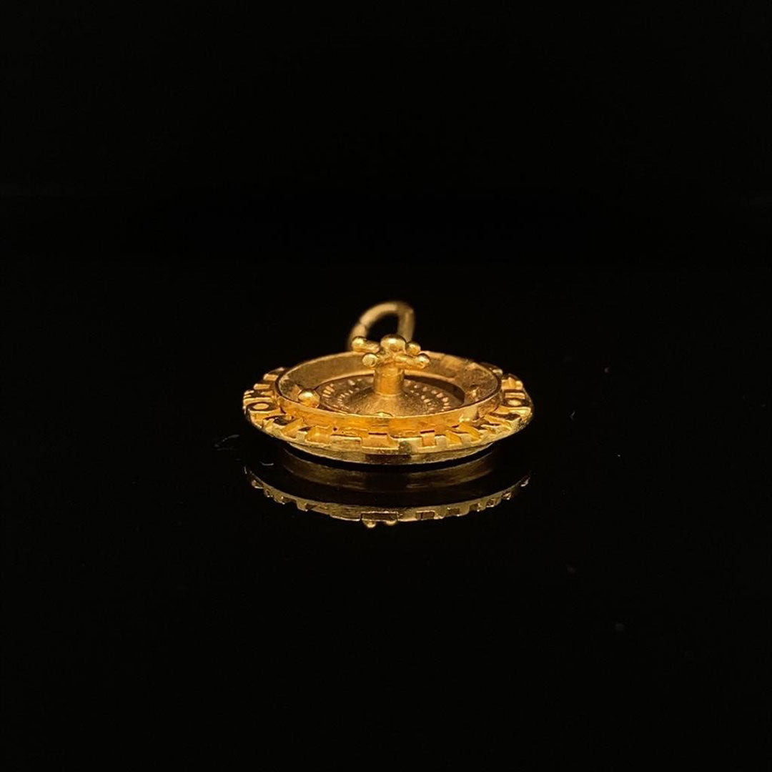 18ct Yellow Gold Roulette Wheel Charm