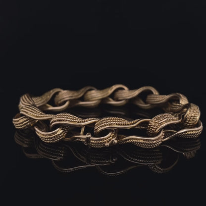 Yellow Gold Twisted Link Bracelet
