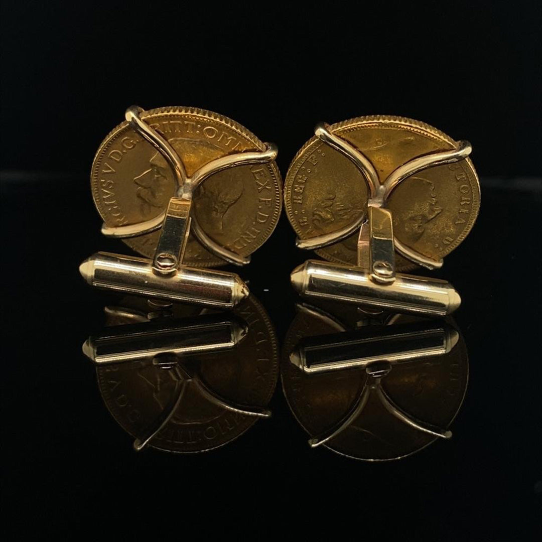 22ct Yellow Gold Sovereign Cufflinks