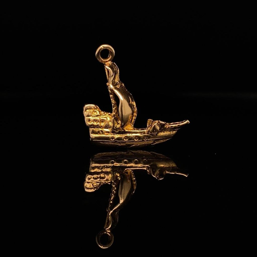 9ct Yellow Gold Pirate Ship Charm