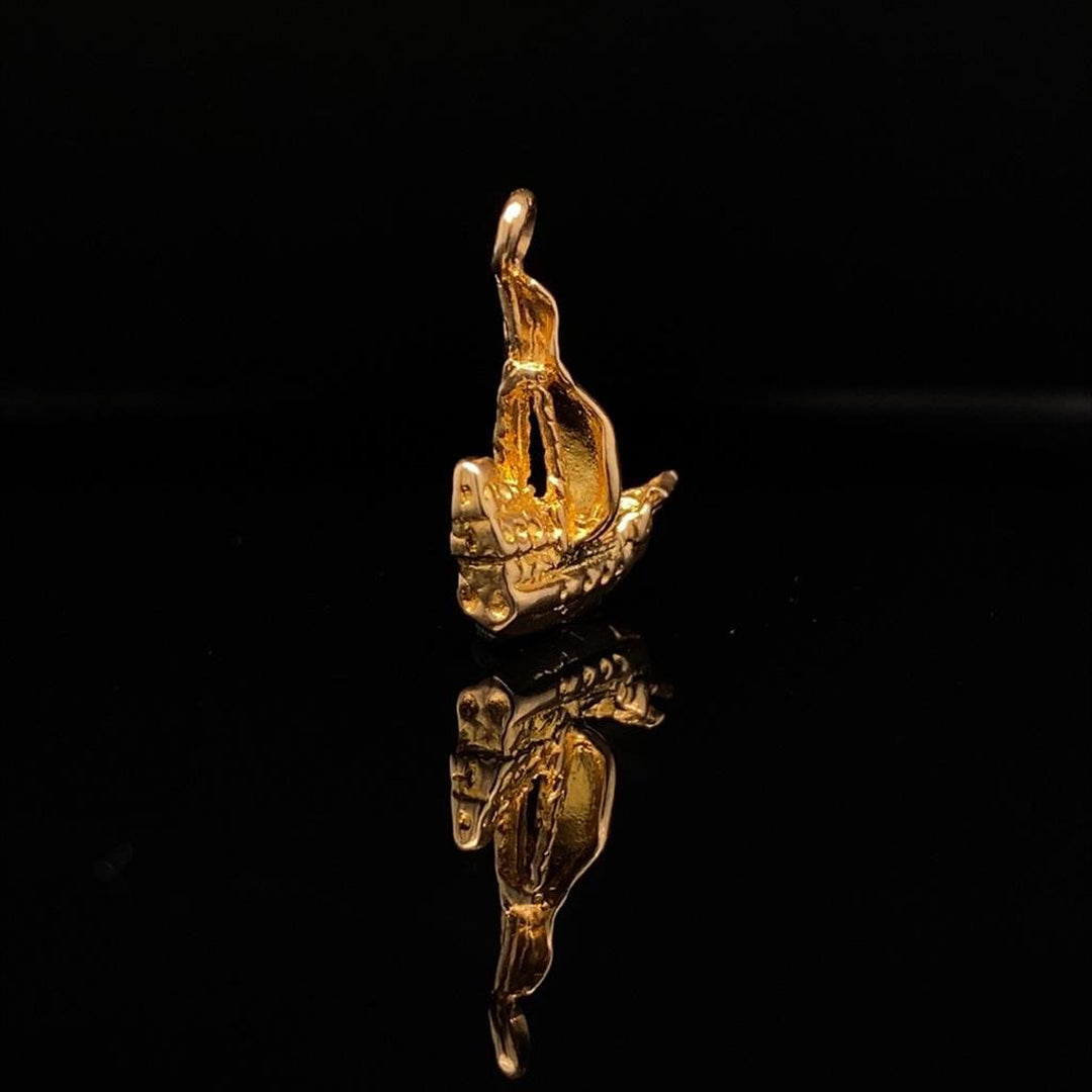9ct Yellow Gold Pirate Ship Charm