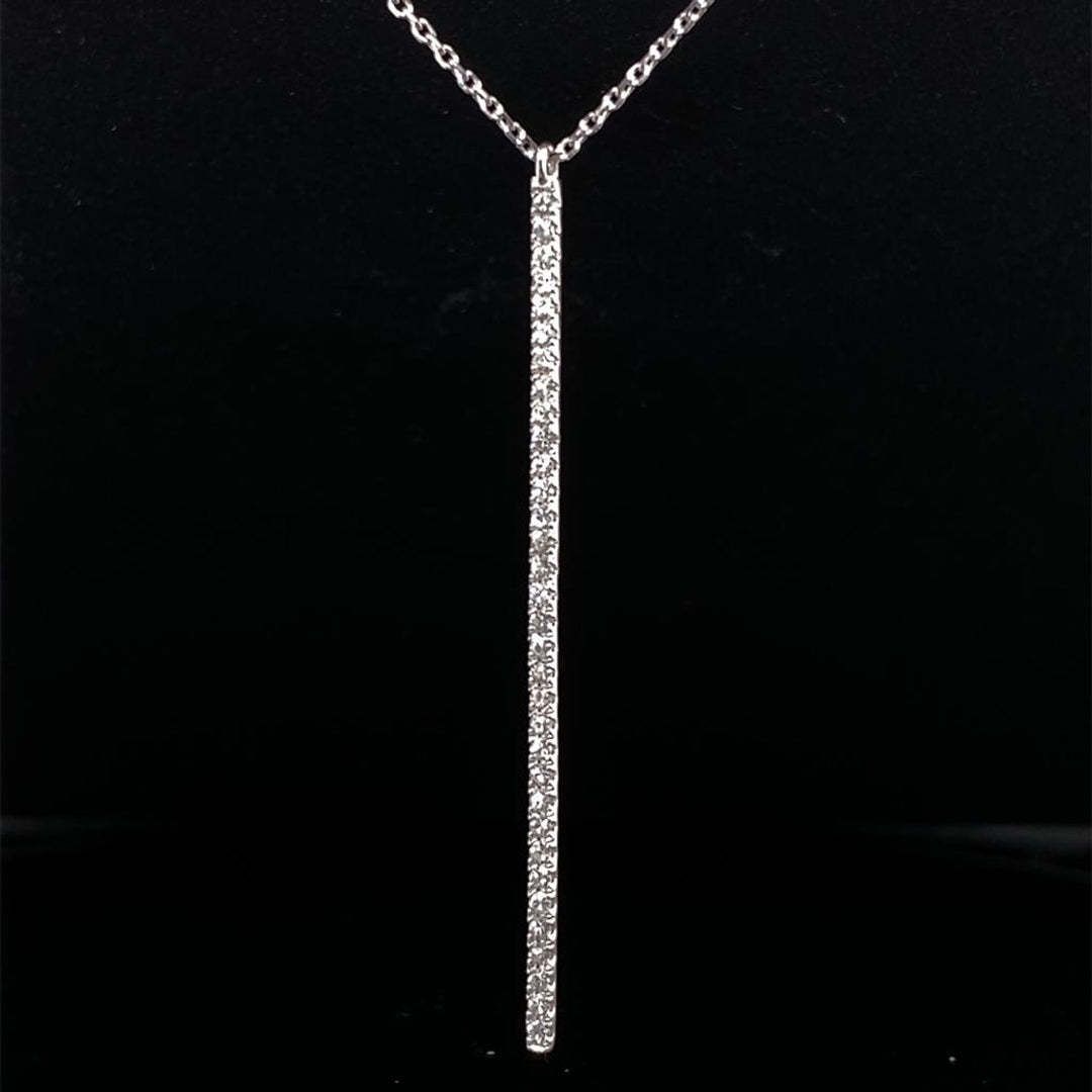 Diamond Set Bar Pendant
