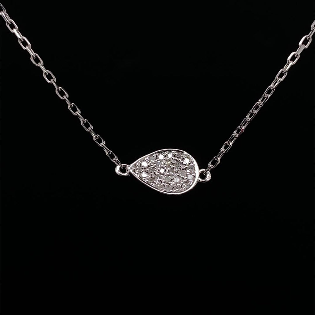 Diamond Set Pear Pendant