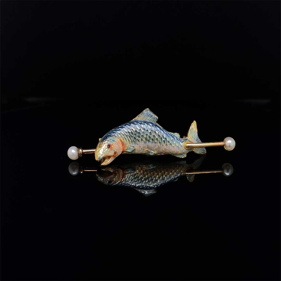 Enamel Fish Brooch
