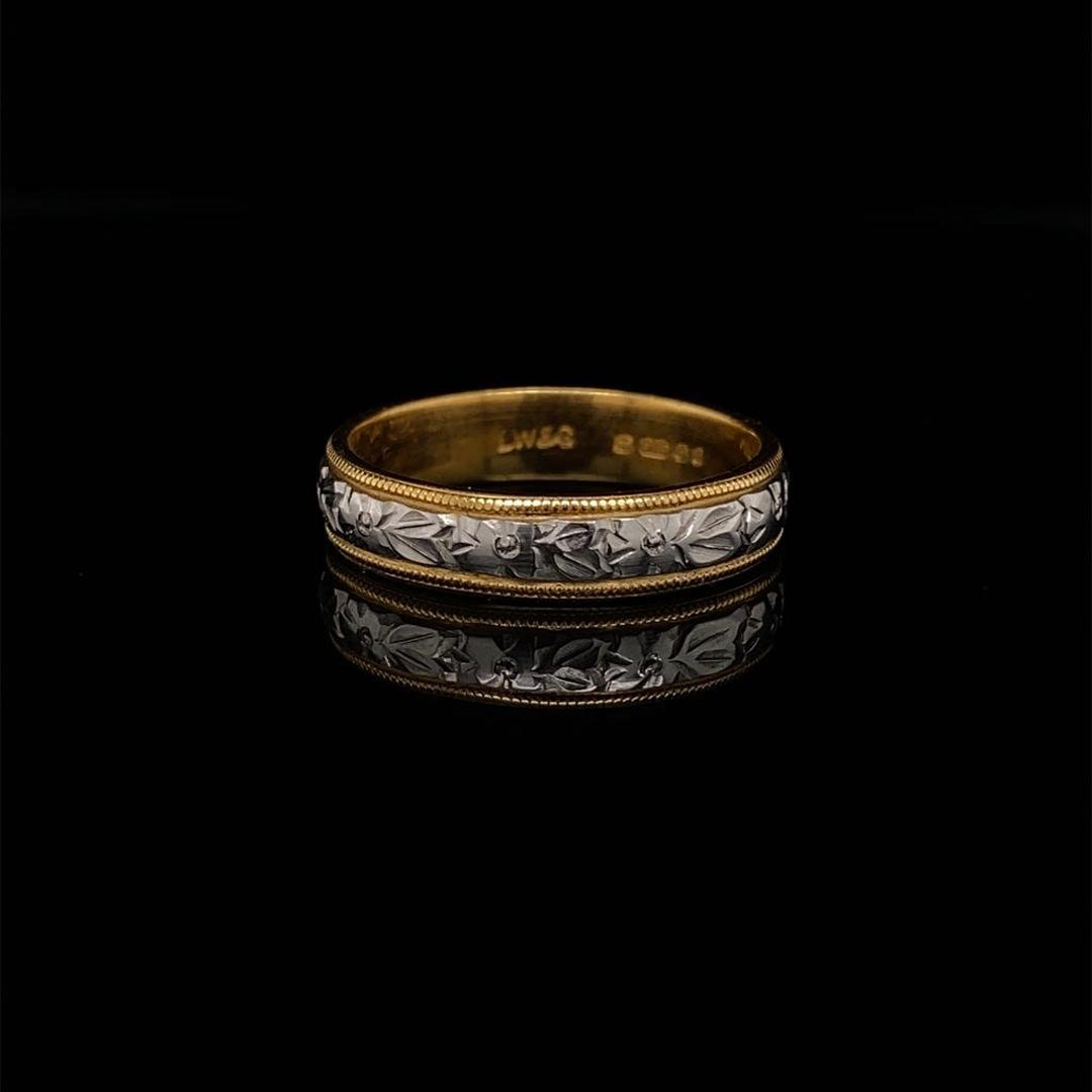 Floral Engraved Wedding Ring