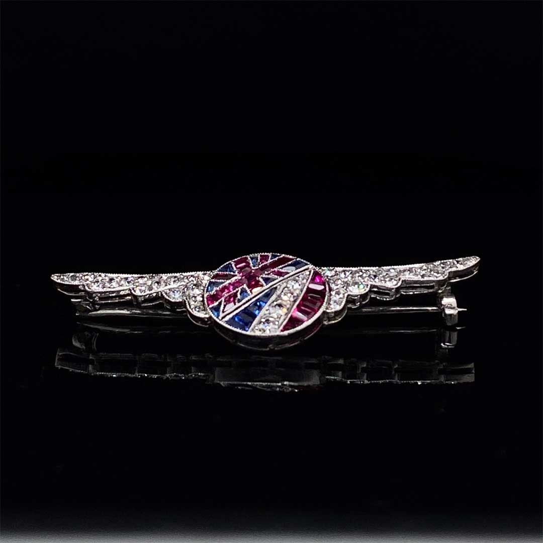 Gem Set Entente Cordiale Brooch