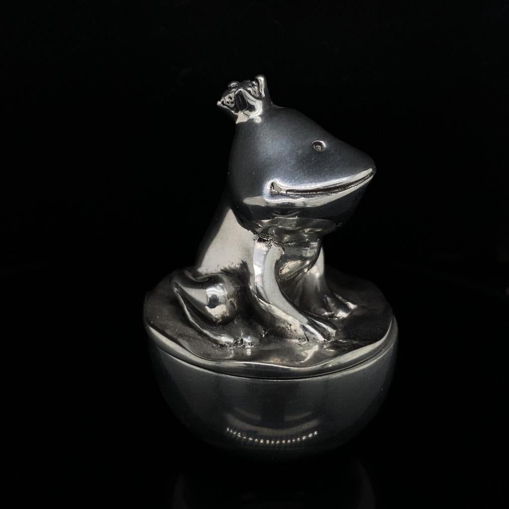 Pewter Frog King Tooth Box