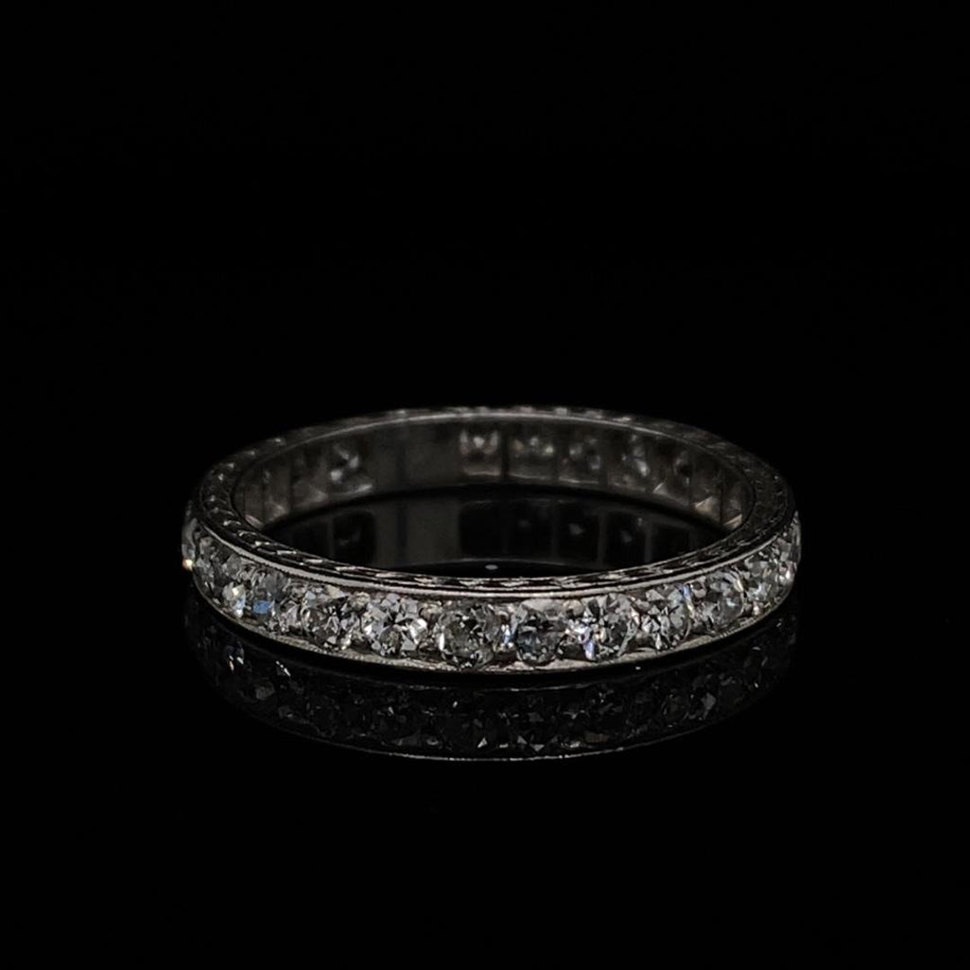 Platinum Old Cut Round Diamond Eternity Ring