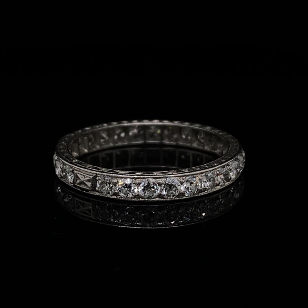 Platinum Old Cut Round Diamond Eternity Ring