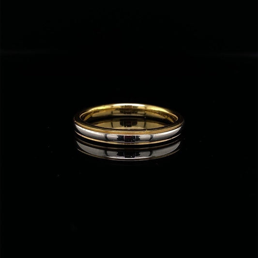Platinum and Yellow Gold Edge 2.5mm Wedding Ring