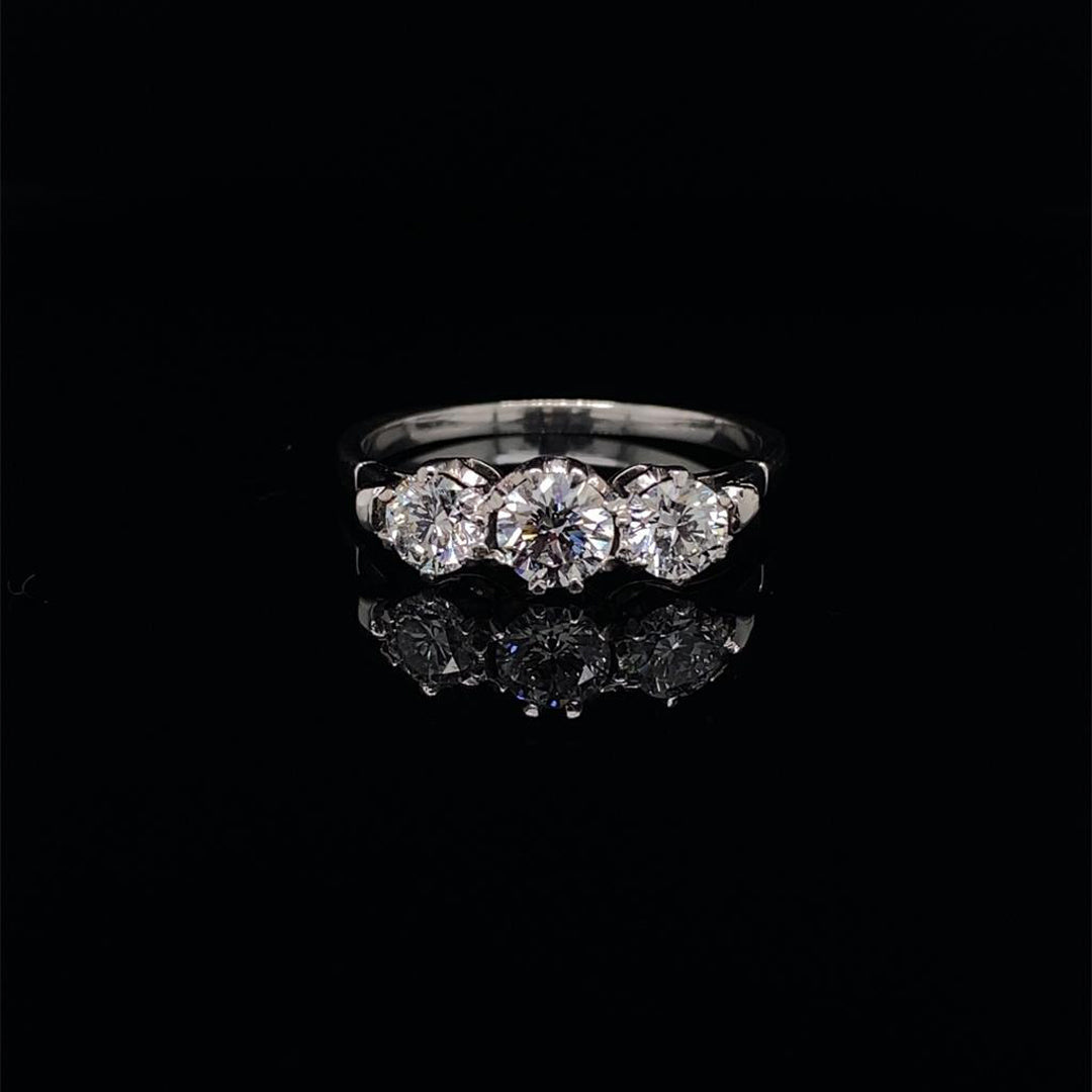 Round Diamond Three Stone Ring
