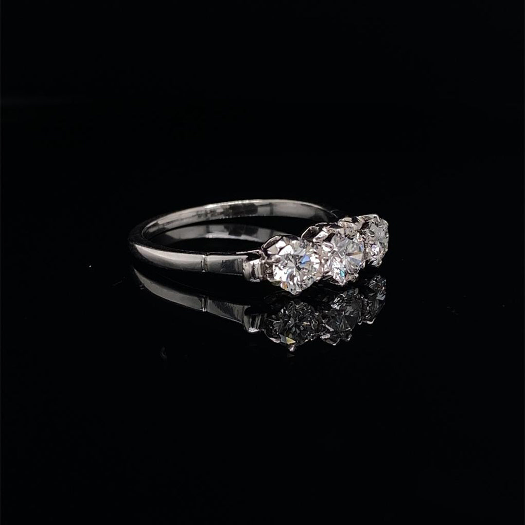 Round Diamond Three Stone Ring