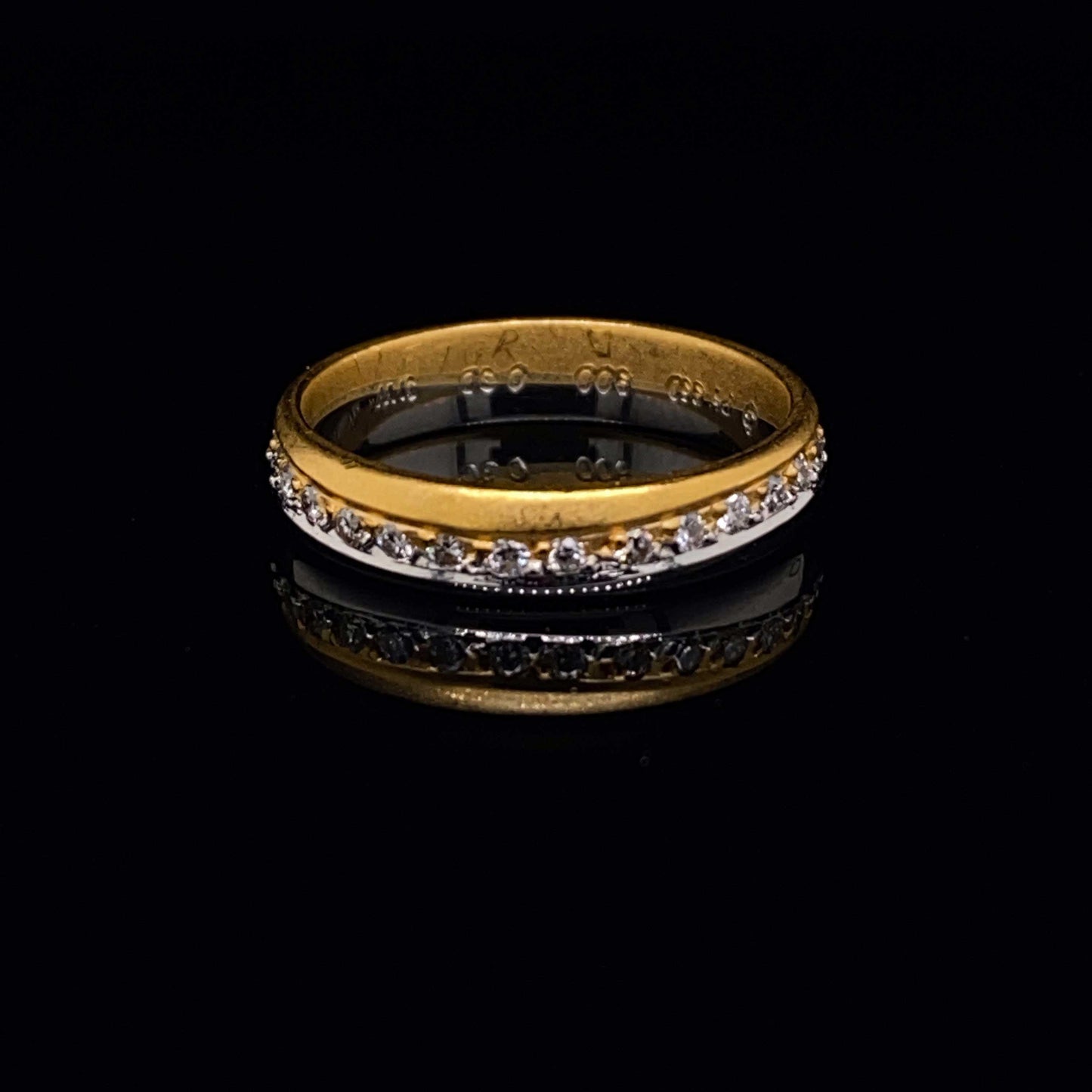 White and Yellow Gold Diamond Wave Eternity Ring