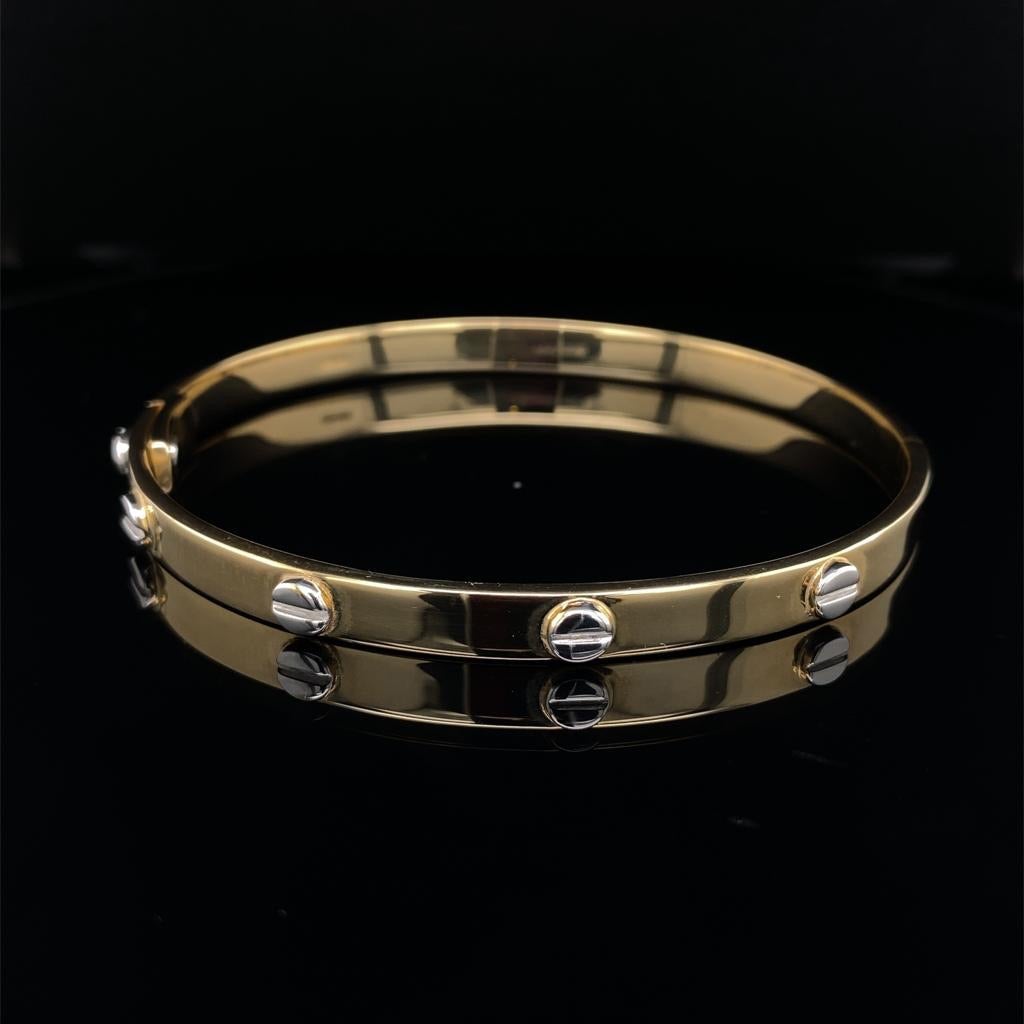 White gold screw bangle sale