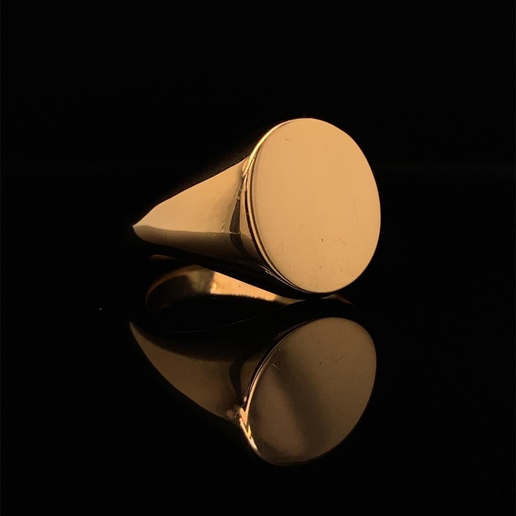 Yellow Gold Oval Signet Ring