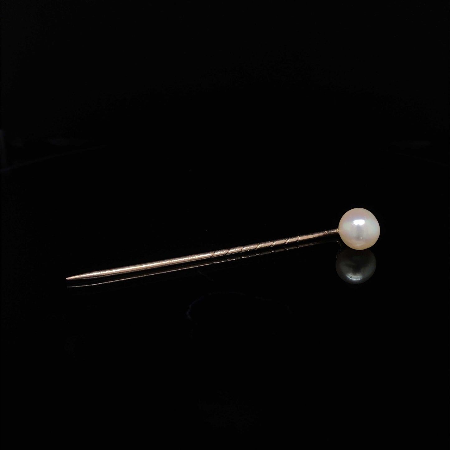Yellow Gold Pearl Tie Pin