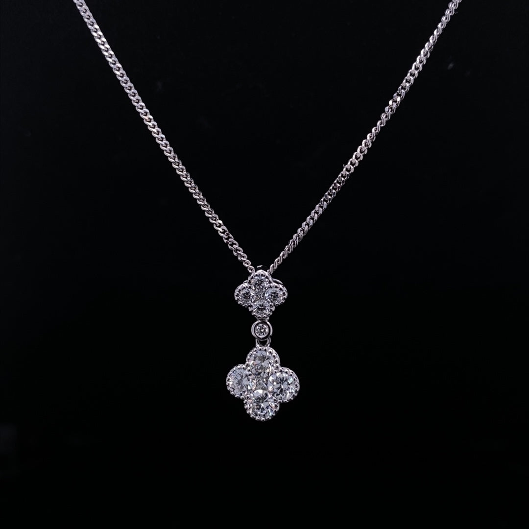 0.76ct Diamond Set Double Quatrefoil Pendant