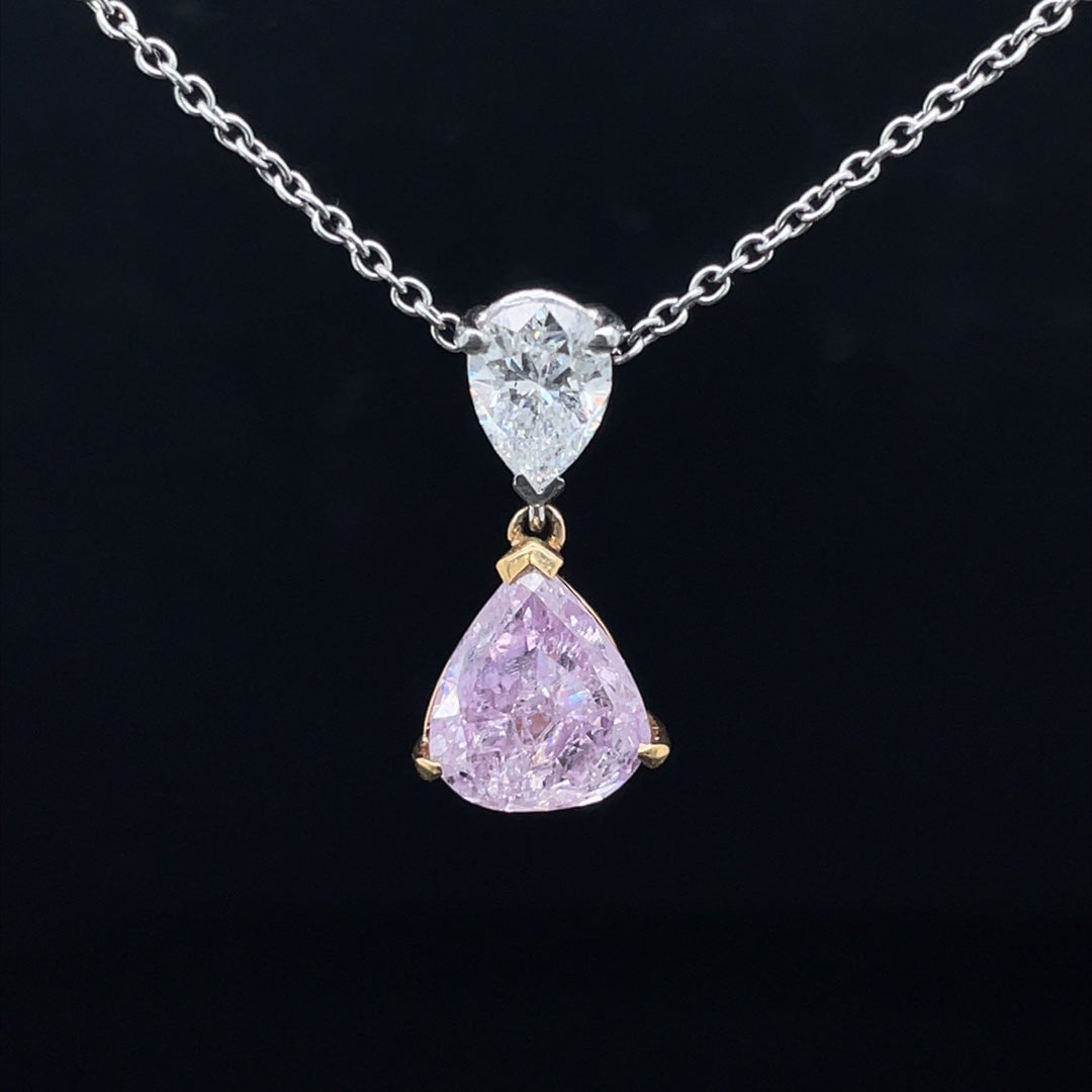 1.56ct GIA Certified Natural Pink Purple Diamond Pendant – Michael