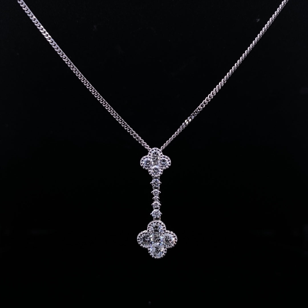 0.92ct Diamond Double Quatrefoil Pendant