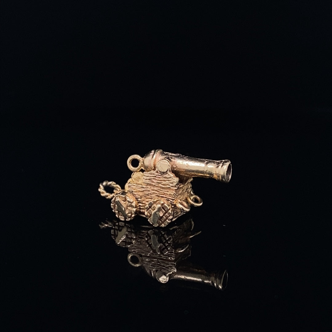 9ct Yellow Gold Cannon Charm
