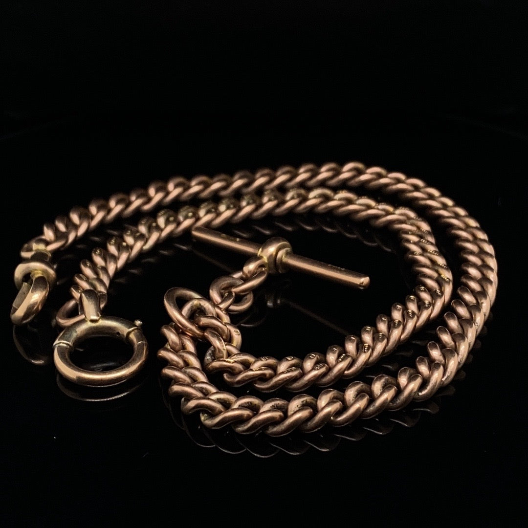 9ct Rose gold Antique Albert Chain 15"