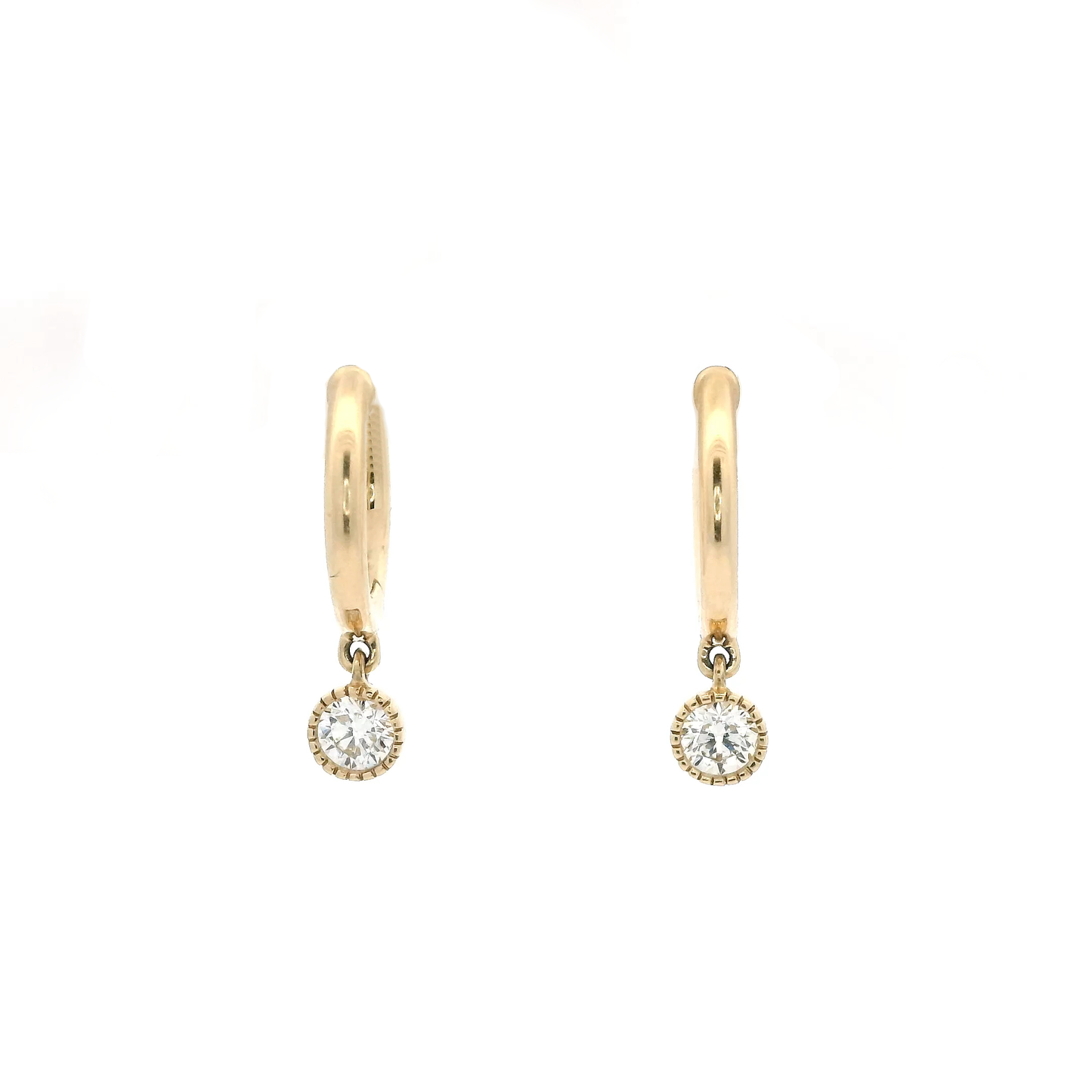 0.30ct Round Diamond Drop Hoop Earrings