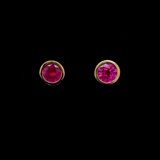 Ruby Rubover Martini Stud Earrings