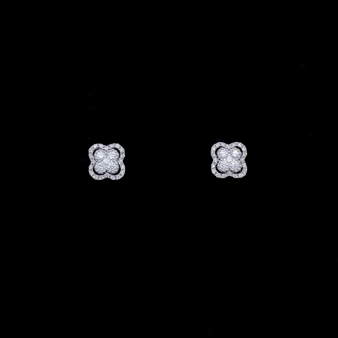 0.37ct Diamond Quatrefoil Cluster Stud Earrings