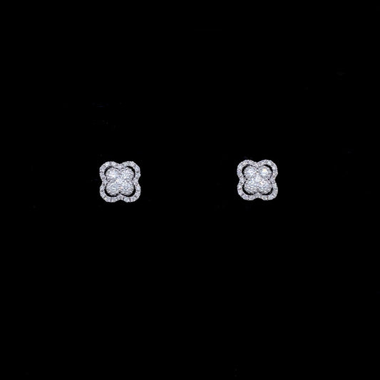 0.37ct Diamond Quatrefoil Cluster Stud Earrings
