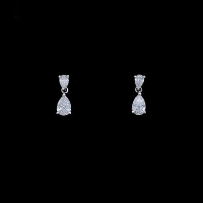 1.31ct Pear On Pear Diamond Earrings