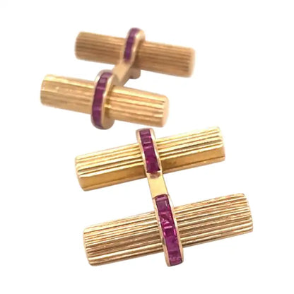 Van Cleef & Arpels Yellow Gold And Ruby Cufflinks
