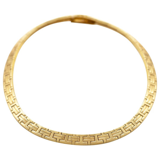 Hermes Kilim Yellow Gold Vintage Collar Necklace
