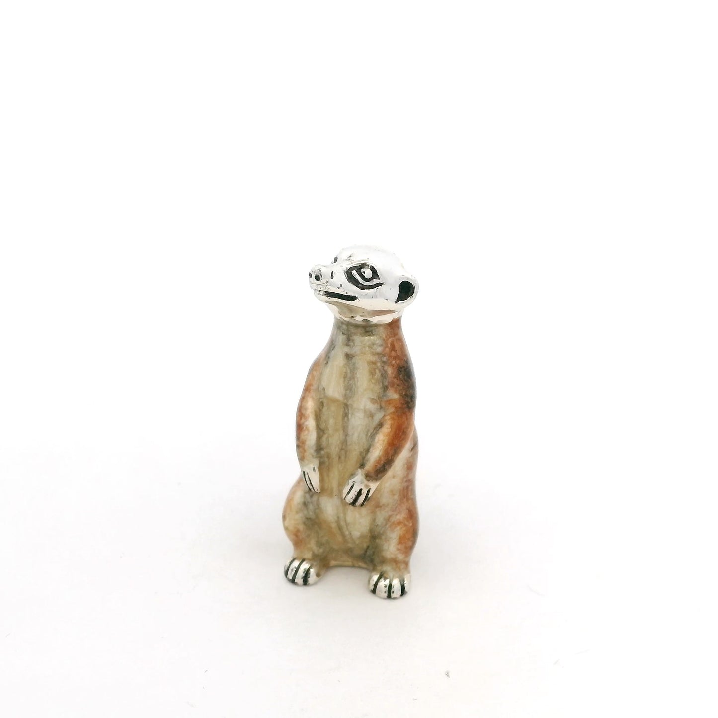 Silver And Enamel Meerkat