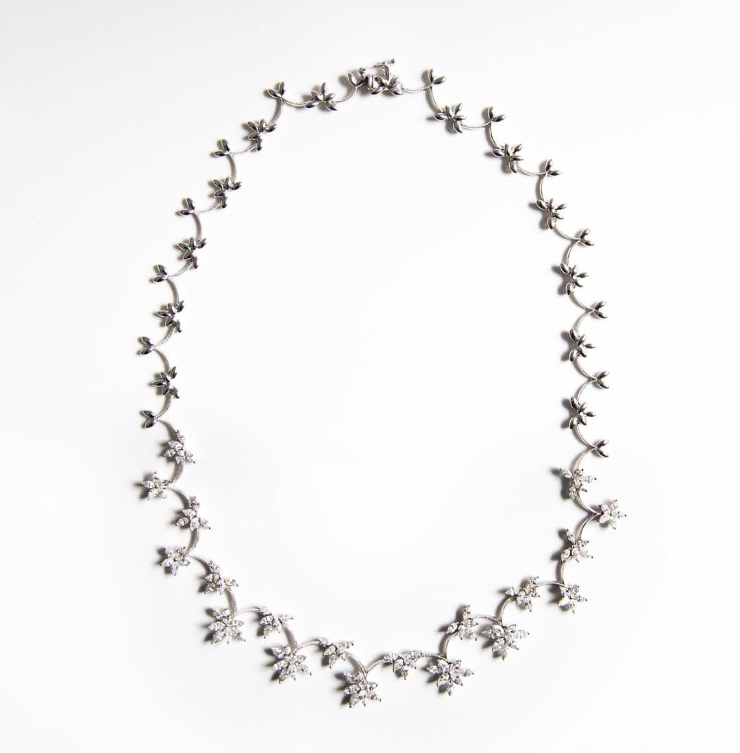 5.65ct Marquise cut Diamond Floral Necklace