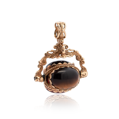 Triple spinner fob | Agate, Carnelian and Tigers eye