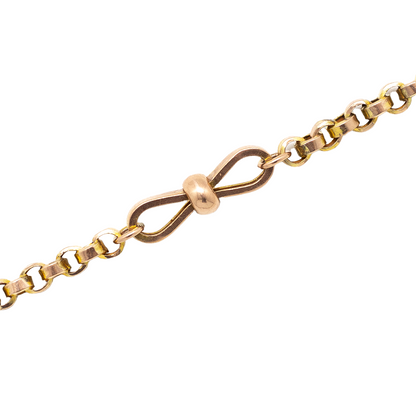 Antique 9ct Rose Gold Belcher Chain Bow Motif 24"
