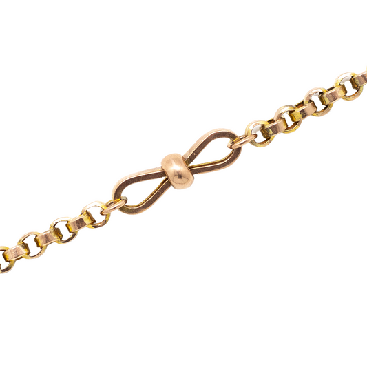 Antique 9ct Rose Gold Belcher Chain Bow Motif 24"