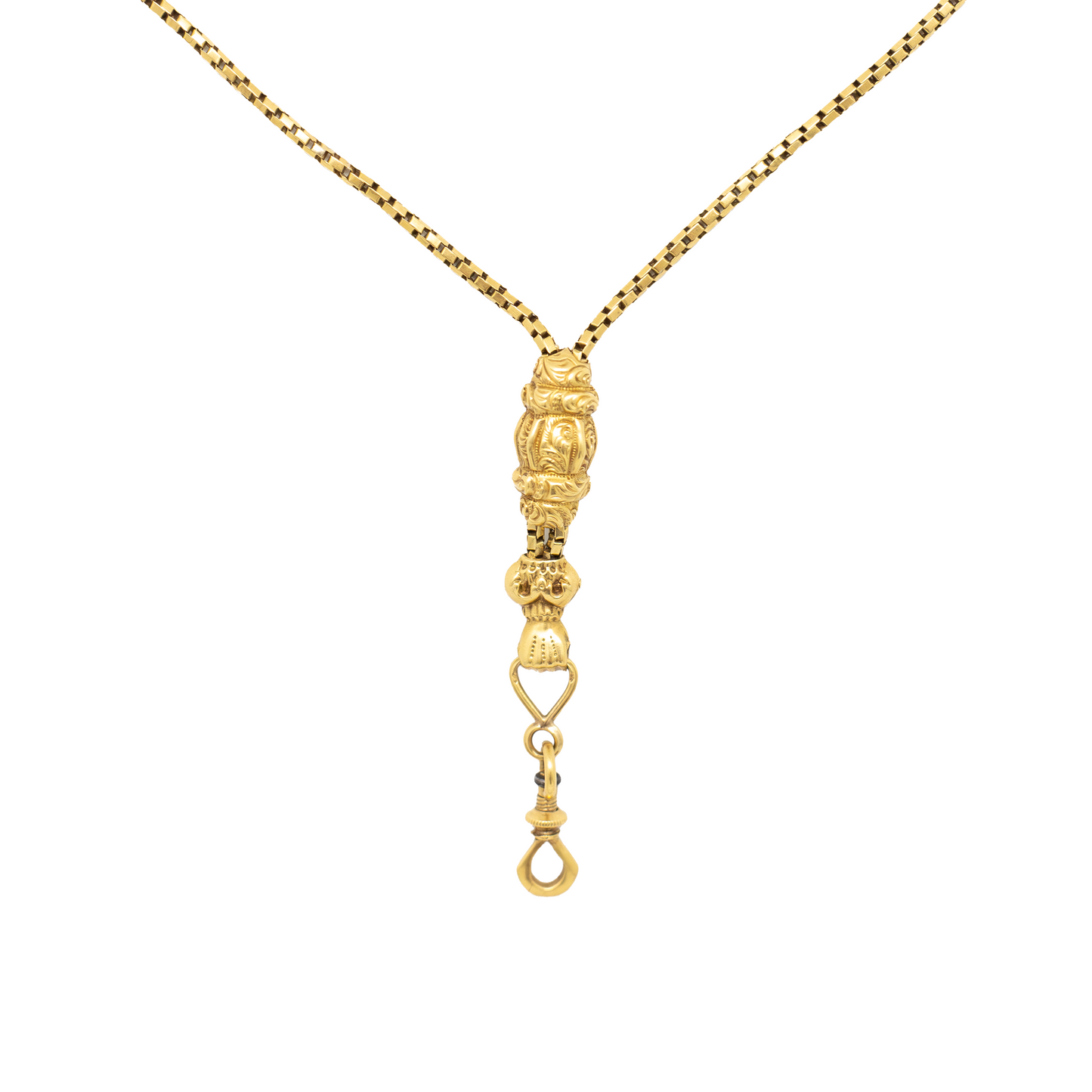 Victorian 18ct Yellow Gold Box Chain Necklace 29"