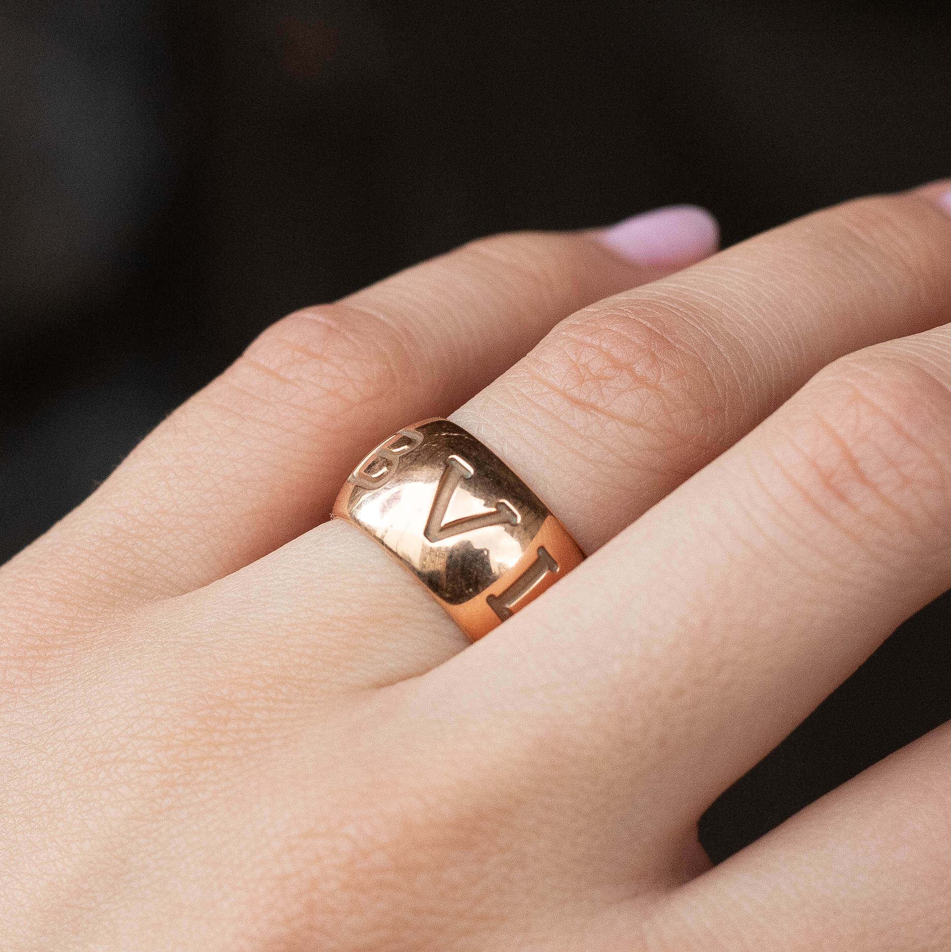 Bulgari Vintage Rose Gold Monologo Ring – Michael Rose