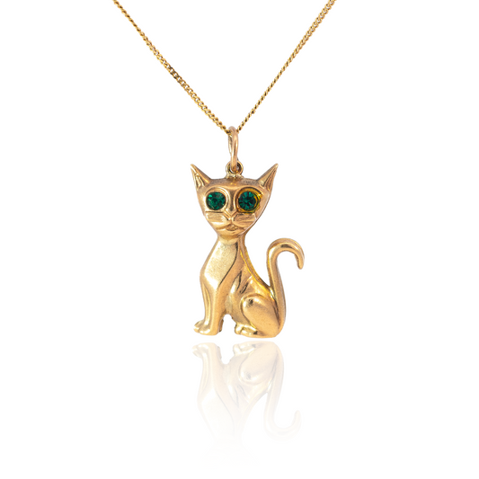 Yellow Gold Cat Charm