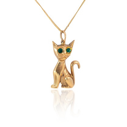 Yellow Gold Cat Charm
