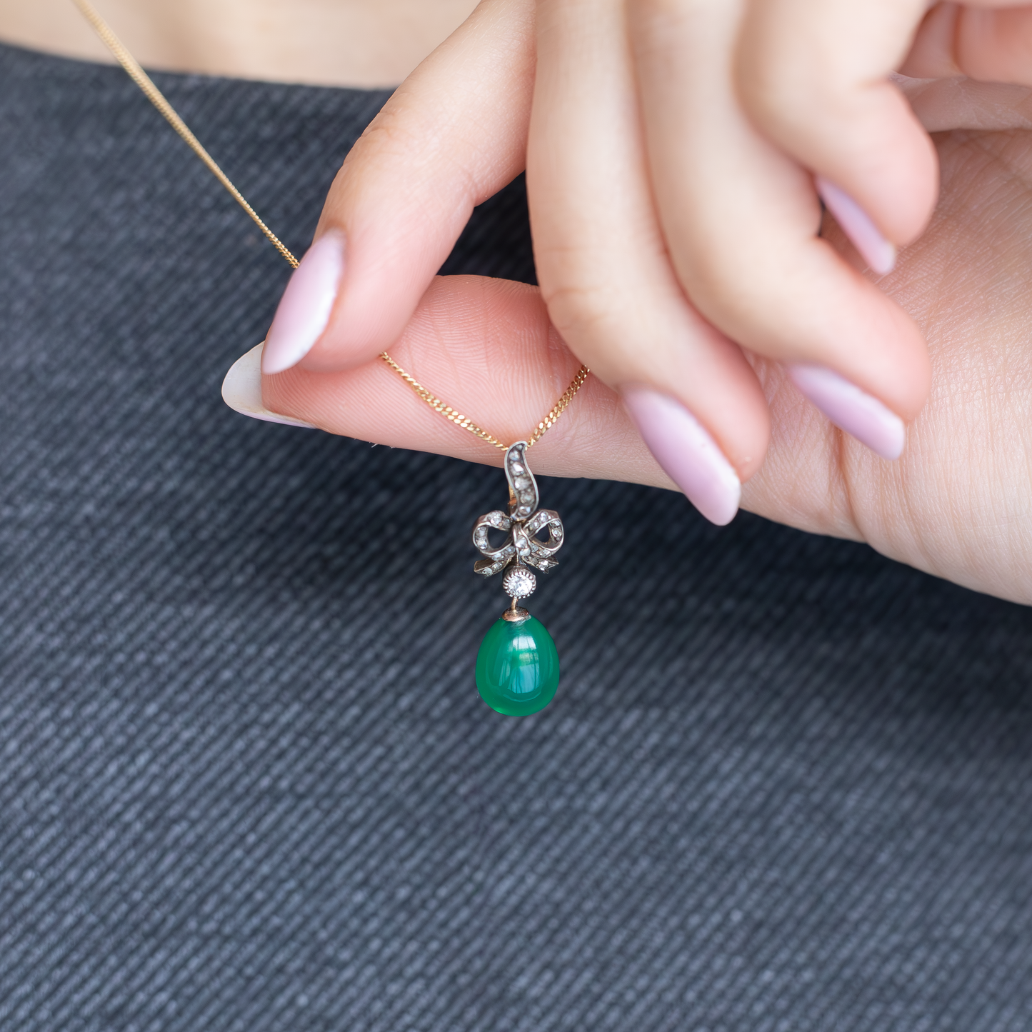 Antique Fabergé Chrysoprase Pendant
