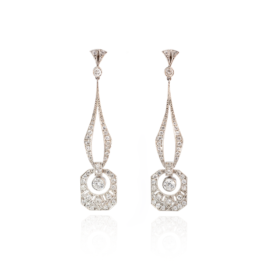 Edwardian 2.20ct Diamond Drop Earrings