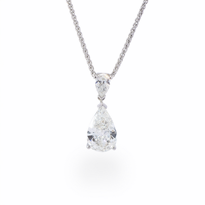 2.26ct Pear on Pear Diamond Pendant