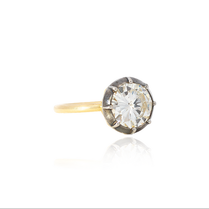 2.44ct Round Diamond Georgian Style Solitaire Ring